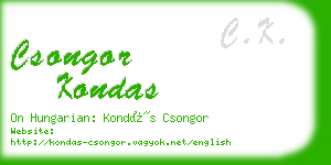 csongor kondas business card